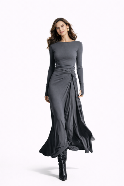 Anni™ | Vestido largo con lazo lateral