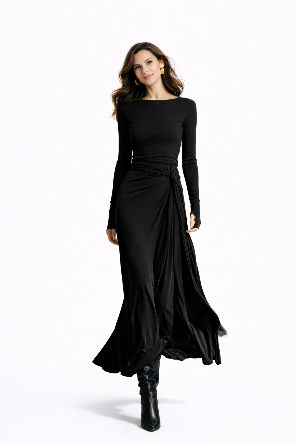 Anni™ | Vestido largo con lazo lateral